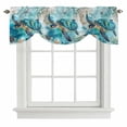 thumbnail image 1 of Turquoise Turtle Tie Up Valance Curtains for Windows, Kitchen Curtains Window Shades, Farmhouse Coastal Starfish Seaweeds Light Filtering Roman Curtain Valances for Bedroom/Bathroom/Cafe 60"x18", 1 of 9