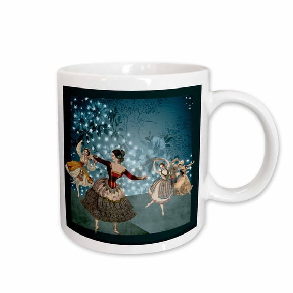 3drose, Turquoise Twinkling Lights Dancing Gypsy Girls, 15oz Mug