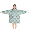 thumbnail image 1 of Turquoise Unicorn Dessert Pattern Blanket Hoodies for Kids 6-13YR Oversize Wearable Blanket Hoodies for Boys Girls Teens, 1 of 7