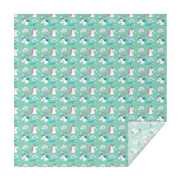 Turquoise Unicorn Magic Pattern Square Tablecloth,Waterproof Square Table Cover,Wipeable Spillproof Washable Table Cover for Home Kitchen Party Decor 42"X42"(107x107cm)