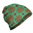 thumbnail image 1 of Turquoise Unisex Beanie, Mandala, Hiking Outdoors, Green Red Yellow, by Ambesonne, 1 of 1