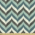 thumbnail image 1 of Turquoise Upholstery Fabric by the Yard, Wavy Lines with Abstract Chevron Pattern Herringbone Stripes Retro Zigzag Image, Decorative Fabric for DIY and Home Accents, 5 Yards, Multicolor by Ambesonne, 1 of 4