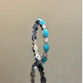 thumbnail image 1 of Turquoise Wedding Band Full Eternity Band Stacking Ring Matching Band Gift Her 925 Sterling Silver Gemstone Jewelry For Women Gift By KIRAN FINE JEWELS, 1 of 3