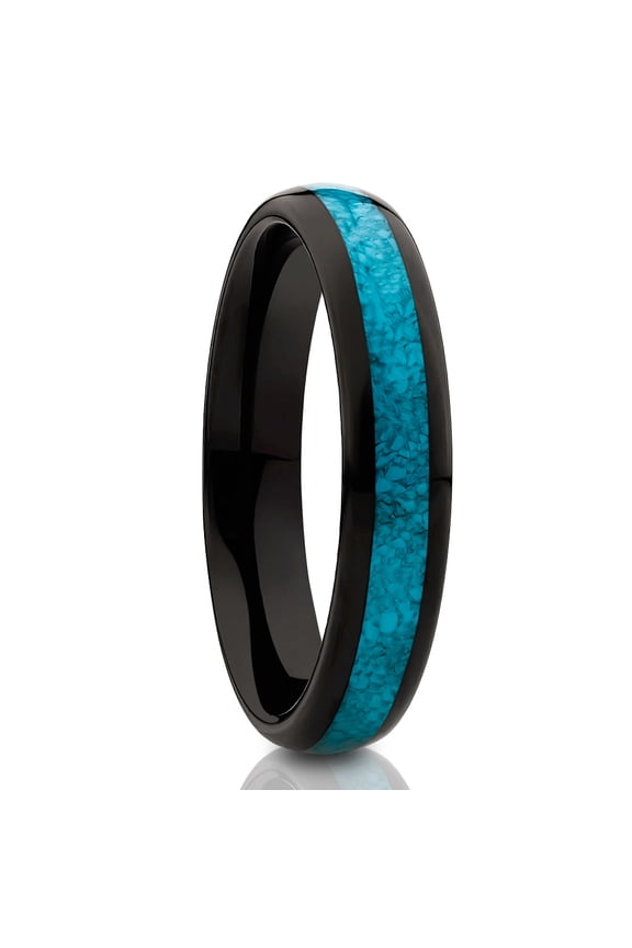 Turquoise Wedding Ring,4mm Wedding Ring,Tungsten Wedding Ring,Tungsten Carbide Ring,Engagement Ring,Unique Ring