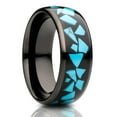 thumbnail image 1 of Turquoise Wedding Ring,8mm Wedding Ring,Black Tungsten Ring,Anniversary Ring,Engagement Ring,Comfort Fit Ring, 1 of 4