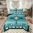 thumbnail image 1 of Turquoise Western Comforter Set Twin Teal Southwestern Aztec Country Bedding Set Rustic Farmhouse Bedding Comforter Sets Adults Exotic Tribal Bed Set 1 Pillow Case, 1 of 8