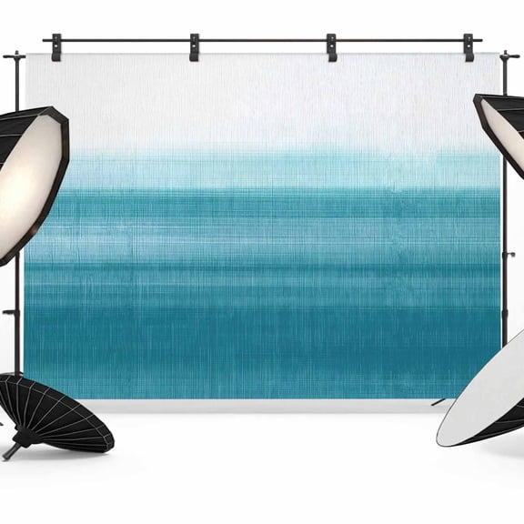 Turquoise White Ombre Backdrop for Photoshoot,Photography Photo Studio Background Wall Backdrop,Modern Country Abstract Stripes Back Drop Banner Panel for Portraits Wedding Party Live Streaming 8x6Ft