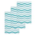 thumbnail image 1 of Turquoise White Ombre Kitchen Dish Towels for Drying Dishes Set of 3, Modern Geometric Gradient Ocean Striped Waffle Weave Microfiber Hand Tea Bathroom Towels Quick Dry & Absorbent Towel 15.7x23.6, 1 of 7