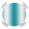 thumbnail image 1 of Turquoise White Ombre Round Fitted Tablecloth with Elastic Edge, Waterproof Table Cloth Table Cover for 36"-44" Tables, Abstract Art Modern Teal Gradient Tablecloths for Dining Picnic Indoor Outdoor, 1 of 9