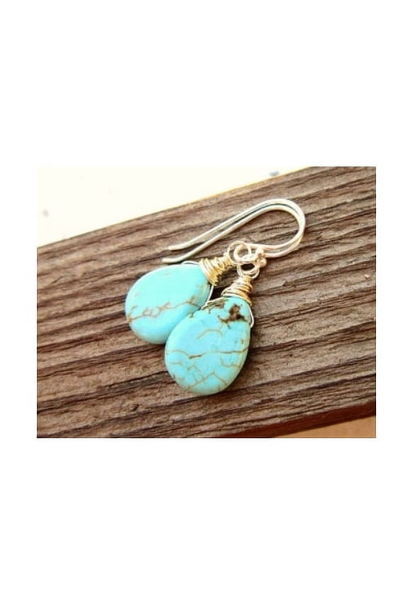 Turquoise Wire Wrapped Earrings