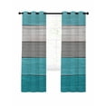 thumbnail image 1 of Turquoise Wood Grain Blackout Curtains, Light Blocking Print Window Curtains, Country Retro Wooden Plank Gray Thermal Insulated Window Drapes for Living Room Kitchen Cafe 2 Panels, 55"W x 39"L, 1 of 9