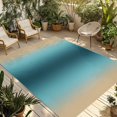 thumbnail image 1 of Turquoise Yellow Ombre Outdoor Rug for Patio/Deck/Porch, Non-Slip Large Area Rug 6 x 9 Ft, Farmhouse Modern Gradient Art Indoor Outdoor Rugs Washable Area Rugs, Reversible Camping Rug Carpet Runner, 1 of 8