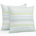 thumbnail image 1 of Turquoise Yellow Striped Outdoor Pillow Covers Set of 2 Nature Abstract Art Waterproof Throw Pillow Case Decorative Square Cushion Cover for Patio Couch Garden Balcony, 20"x20", 1 of 9