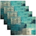 thumbnail image 1 of Turquoise and Grey Modern Art Placemats Set of 4 Teal Placemats Heat Resistant Non-Slip Dining Placemats Washable Table Mats for Home Kitchen Décor, 1 of 5