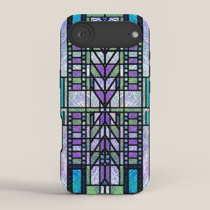 Turquoise and Lavender Geometric Mosaic Tough Case for Apple iPhone ...