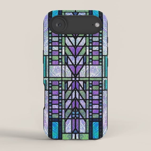 Turquoise and Lavender Geometric Mosaic Tough Case for Apple iPhone ...