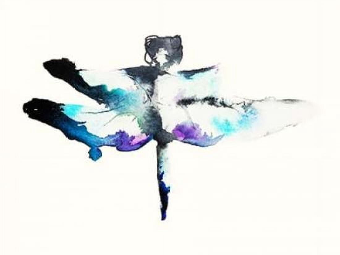 Turquoise and Violet Dragonfly Canvas Art - Karin Johannesson (18 x 24)