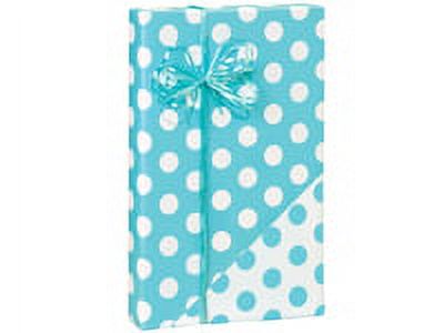 Turquoise and White Polka Dot Birthday / Special Occasion Gift Wrap Wrapping Paper-16ft - image 1 of 1