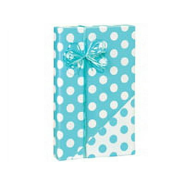 Turquoise and White Polka Dot Birthday / Special Occasion Gift Wrap Wrapping Paper-16ft