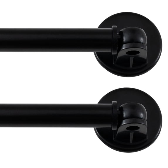 Turquoize 2 Pack Adjustable Magnetic Curtain Rods 16 to 28 inch Multi-Use for Iron and Steel Place with Upgraded Rotating Head, Black