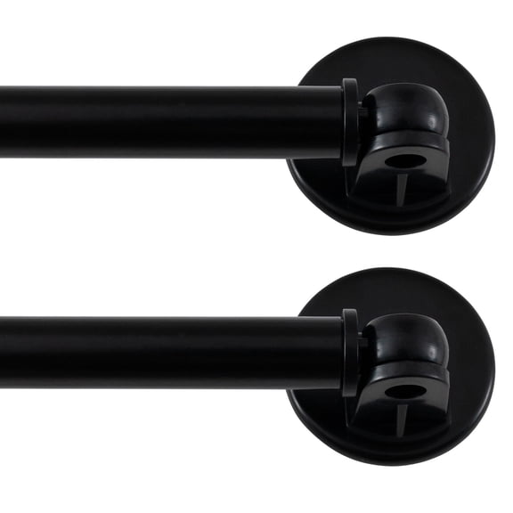 Turquoize 2 Pack Adjustable Magnetic Curtain Rods 16 to 28 inch Multi-Use for Iron and Steel Place with Upgraded Rotating Head, Black