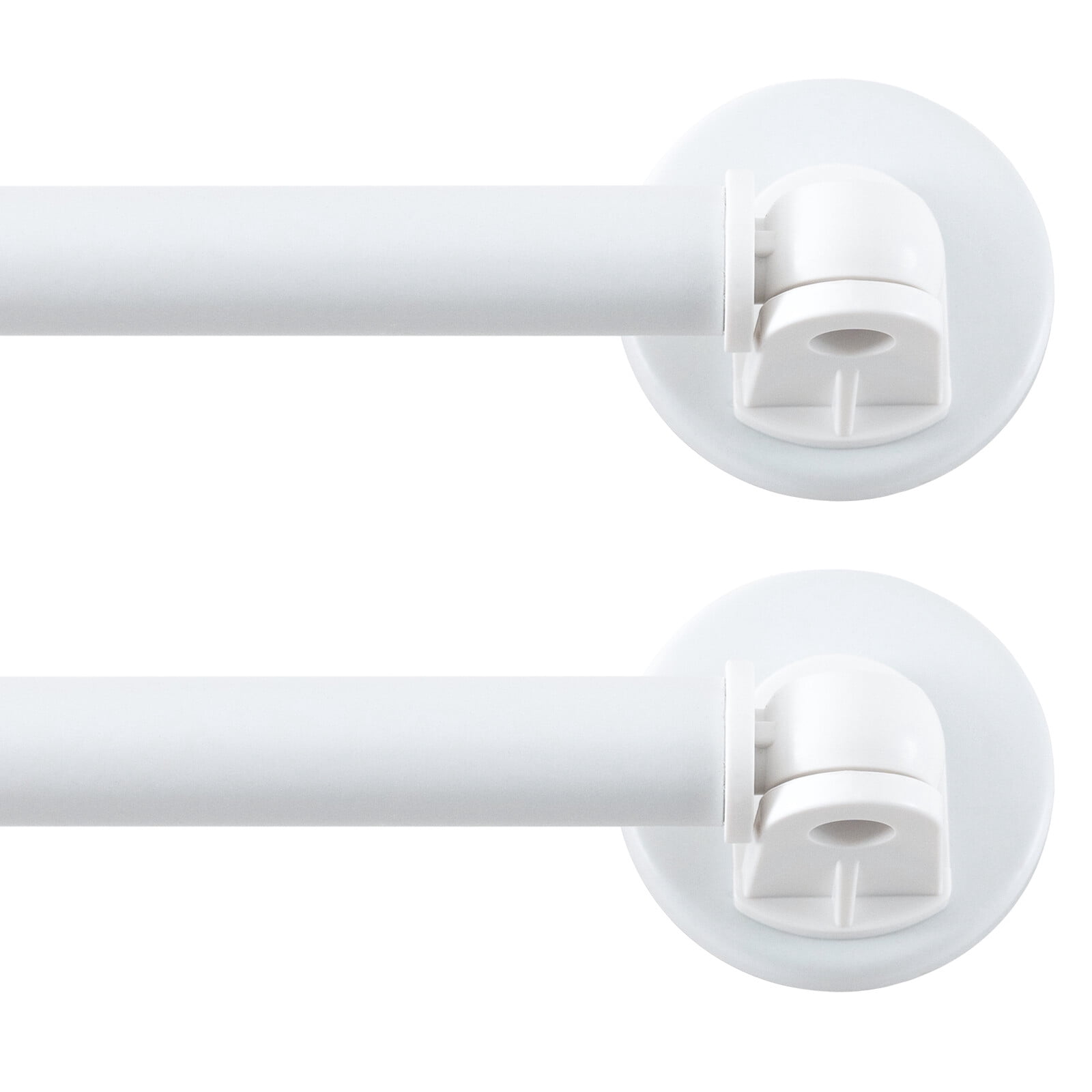 Turquoize 2 Pack Adjustable Magnetic Curtain Rods 16 to 28 inch Multi-Use for Iron and Steel Place with Upgraded Rotating Head, White