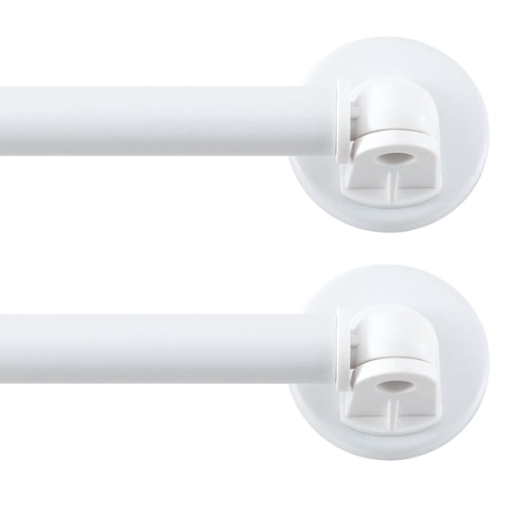 Turquoize 2 Pack Adjustable Magnetic Curtain Rods 16 to 28 inch Multi-Use for Iron and Steel Place with Upgraded Rotating Head, White