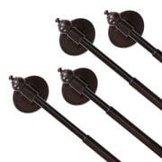 Turquoize 4 Pack Magnetic Curtain Rods Multi-Use Adjustable Petite Cafe Sidelight for Iron and Steel Place (16"-28", Brown)