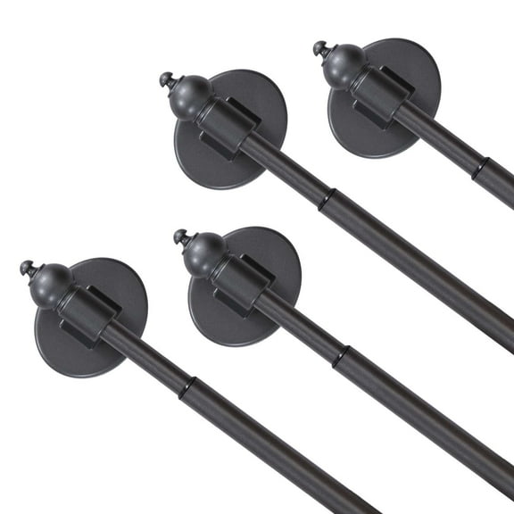 Turquoize 4-Pack Magnetic Curtain Rods -Adjustable, Secure Fit on Iron & Steel, Perfect for Tiny Cafe Side Windows(16"-28", Pewter)