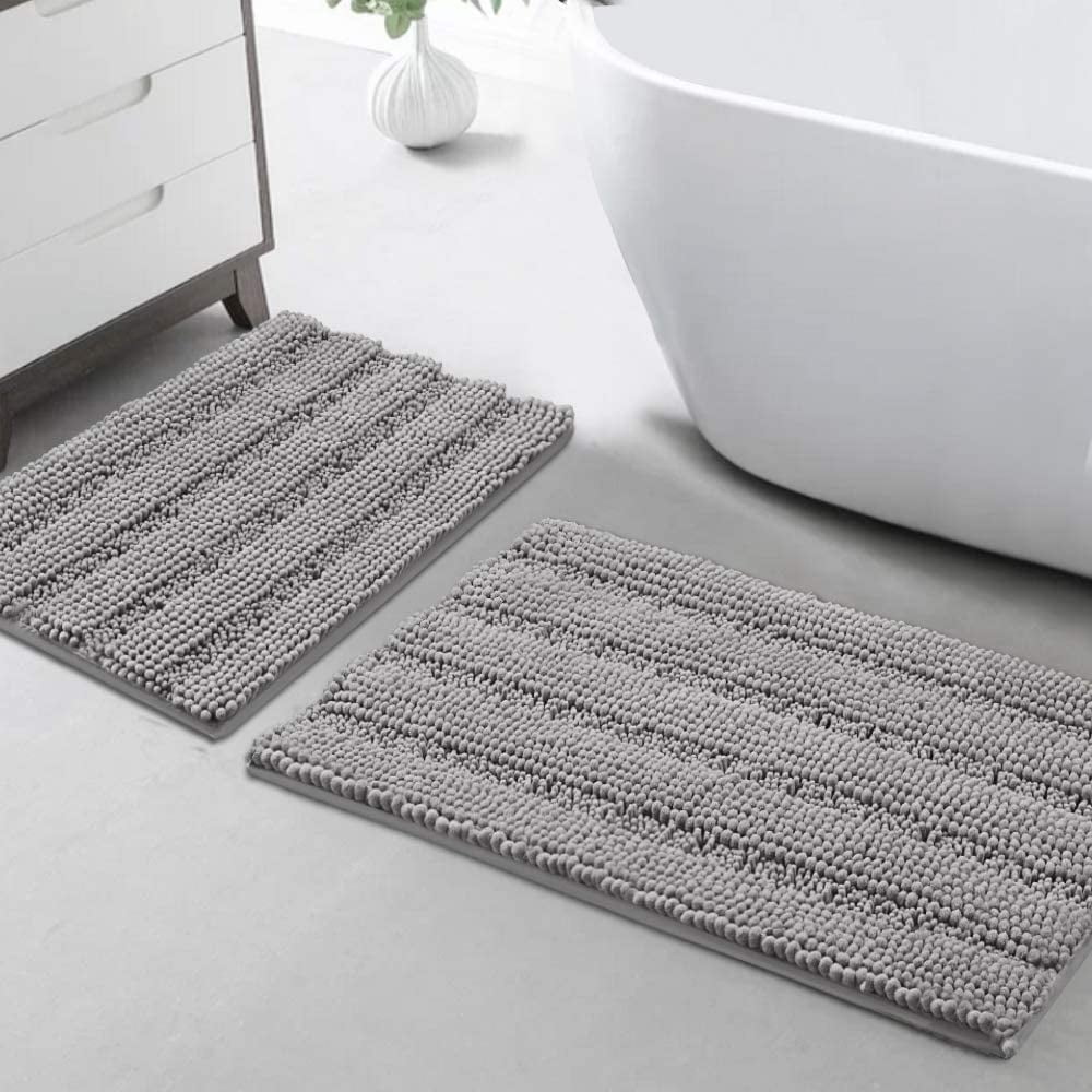 Kiplyki Wholesale Quicker-Dry Bathroom Rugs Set, Soft & Shaggy Bath Rugs for Bathroom, Bath Mat with Rubber Backing - Ultra Absorbent Chenille