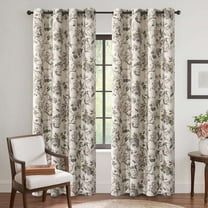 Turquoize Blackout Curtains 2 Panels Set Floral Print Drapes for Bedroom Thermal Insulated Grommet Window Curtain for Living Room(52"x 84",Sage Brown Floral)