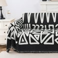 thumbnail image 1 of Turquoize Boho Chenille Couch Cover Washable Thick Sofa Protector Pets Friendly Furniture Cover for 3-Cushion Sectional,71" x 134",Black, 1 of 7