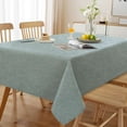 thumbnail image 1 of Turquoize FantasDecor Square Tablecloth, Linen Textured, Waterproof Spillproof Wrinkle-Free, Indoor/Outdoor(54" X 54",Heather Aqua Gray), 1 of 7