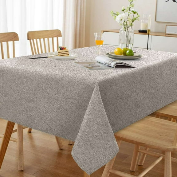 Turquoize FantasDecor Square Tablecloth, Linen Textured, Waterproof Spillproof Wrinkle-Free, Indoor/Outdoor(60" X 60",Heather Taupe)