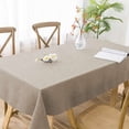 thumbnail image 1 of Turquoize FantasDecor Wrinkle Resistant and Waterproof Washable Rectangle Linen Table Clothes for Dining/Outdoor(54" X 80",Taupe), 1 of 7