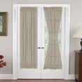 thumbnail image 1 of Turquoize Linen French Door Curtains Privacy Light Reducing Glass Door Curtain with Tieback | Rod Pocket 2 Panel(52" x 72",Taupe), 1 of 6