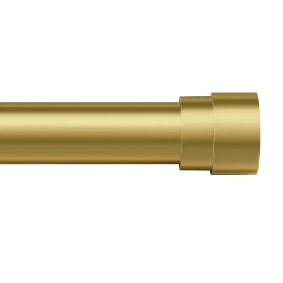 Turquoize Modern Decorative Adjustable Single Curtain Rod Telescoping 0.75" Diameter for Windows 28-48 Inches,Gold