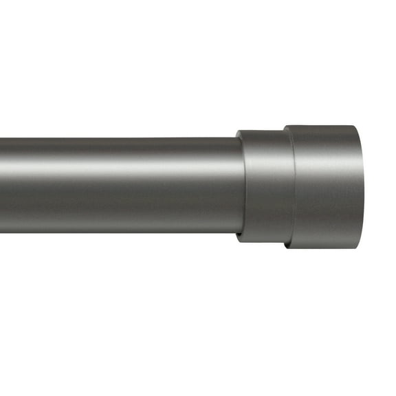 Turquoize Modern Decorative Adjustable Single Curtain Rod Telescoping 0.75" Diameter for Windows 28-48 Inches,Pewter