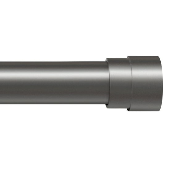 Turquoize Modern Decorative Adjustable Single Curtain Rod Telescoping 0.75" Diameter for Windows 48-84 Inches,Pewter