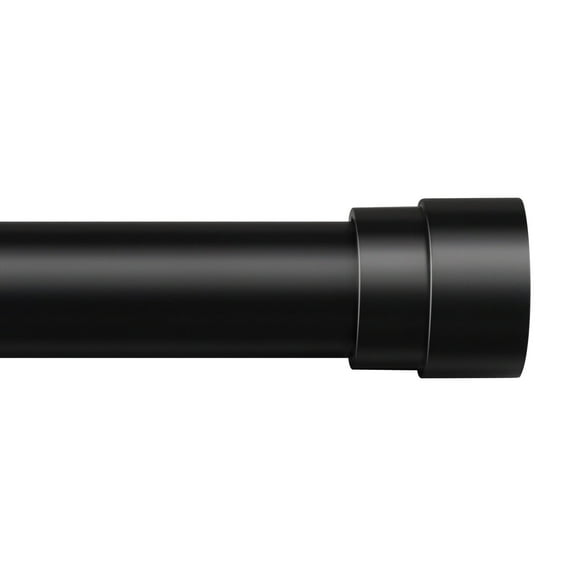 Turquoize Modern Decorative Adjustable Single Curtain Rod Telescoping 0.75" Diameter for Windows 48"-84",Black