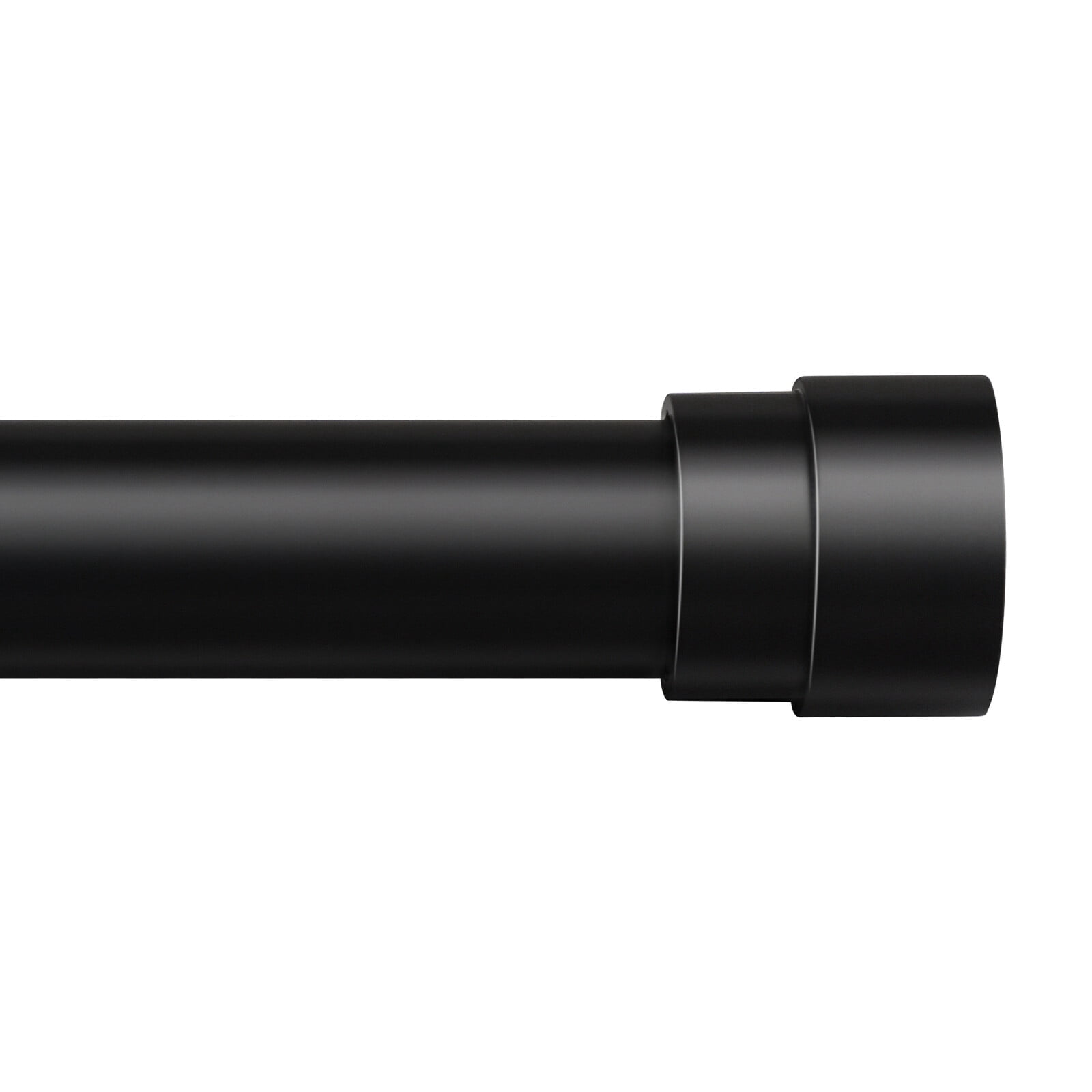 Turquoize Modern Decorative Adjustable Single Curtain Rod Telescoping 0.75" Diameter for Windows 66-120 In,Black
