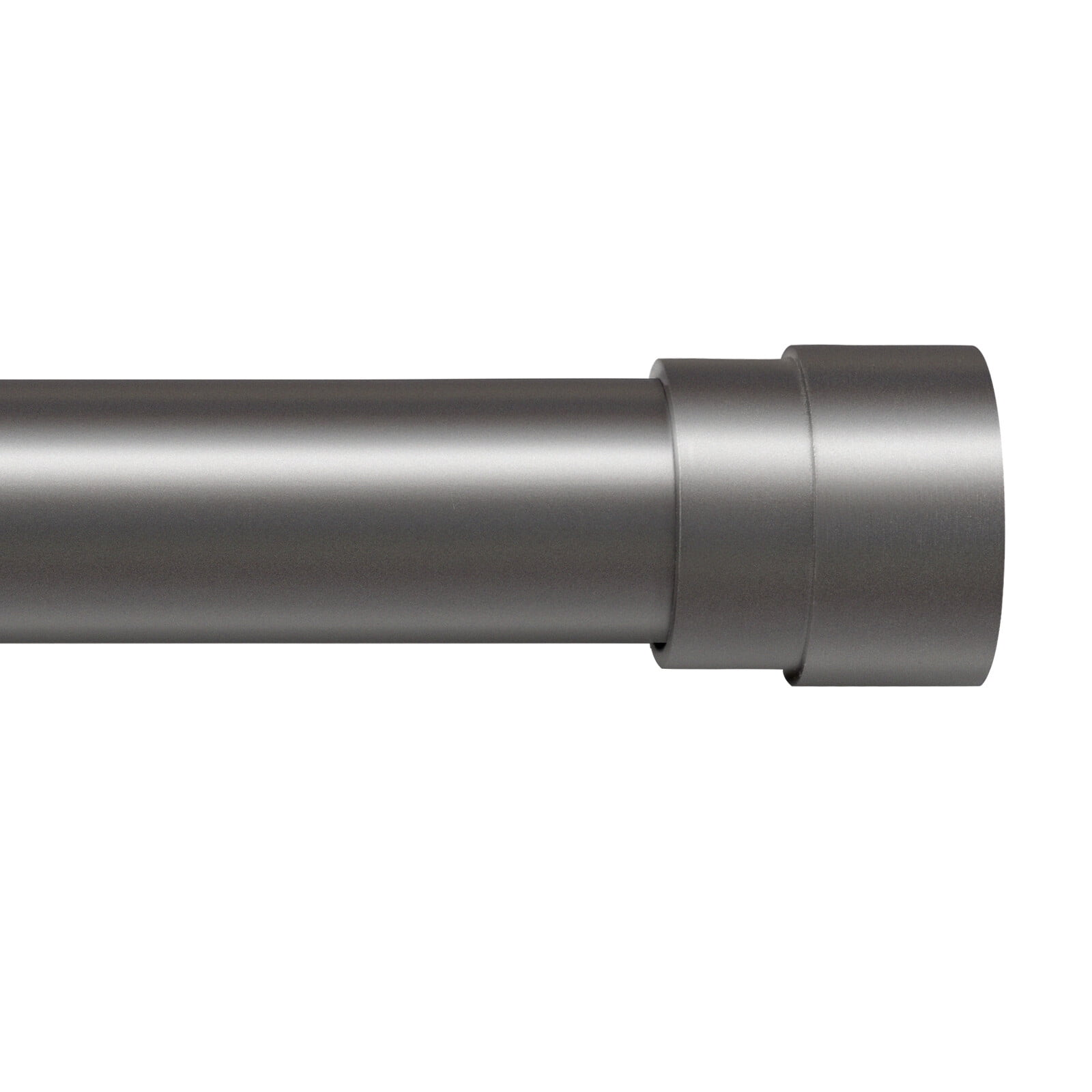 Turquoize Modern Decorative Adjustable Single Curtain Rod Telescoping 0.75" Diameter for Windows 66-120 Inches,Pewter