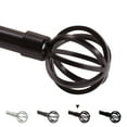 thumbnail image 1 of Turquoize Standard Single Adjustable Window Curtain Rod Set 3/4 in Diameter with Round Cage Finials, 28-48 in, Bronze, 1 of 7