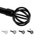 thumbnail image 1 of Turquoize Standard Single Adjustable Window Curtain Rod Set 3/4 in Diameter with Round Cage Finials, 48-84 in, Black, 1 of 7