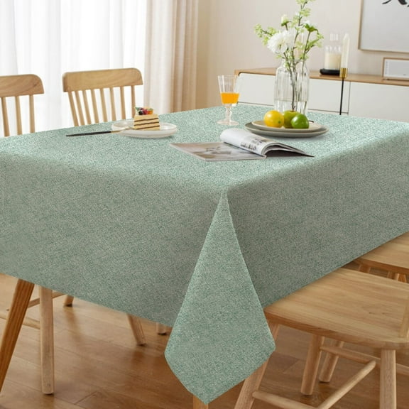 Turquoize FantasDecor Waterproof Washable Rectangle Tablecloth Linen Texture Table Clothes for Dining Room and Outdoor (60" X 84",Heather Sage)