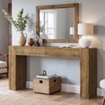 thumbnail image 1 of 63 in. Brown Rectangle Solid Wood Console Table with Ample Storage Space, 1 of 10