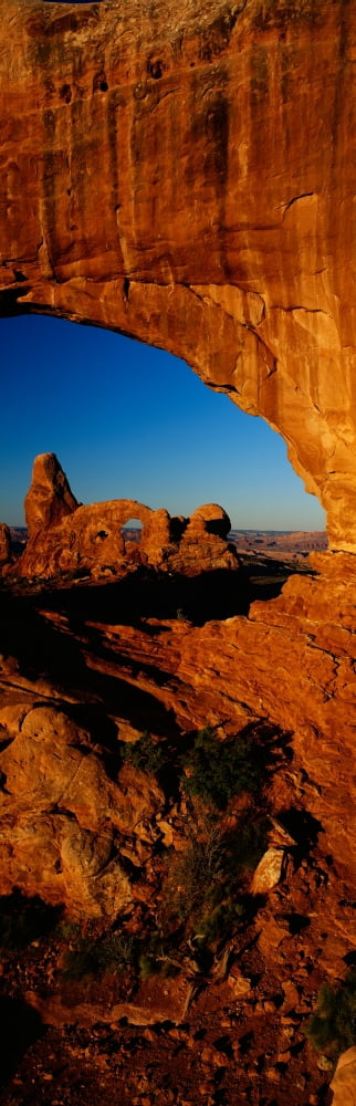 Turret Arch through North Window Arches National Park Utah Canvas Art - Panoramic Images (36 x 12)