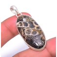 thumbnail image 1 of Turritella Fossil Agate Gemstone 925 Silver Plated Jewelry Pendant 1.95" A325, Valentine's Day Gift, Birthday Gift, Beautiful Jewelry For Woman, 1 of 2