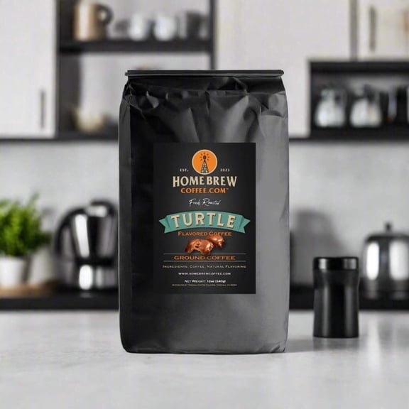 Turtle (Flavored) coffee, 12 oz., 1 lb., 2 lbs., Ground or Whole Bean