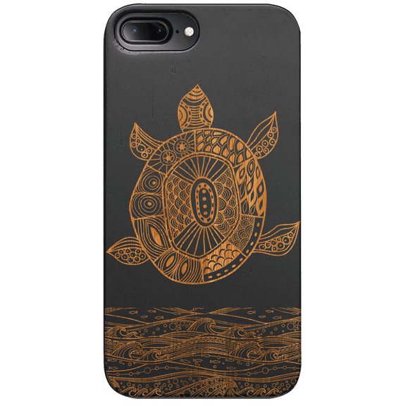 Turtle 2 - Engraved Phone Model: iPhone 6+/6S+/7+/8+ Universal, Color: Black